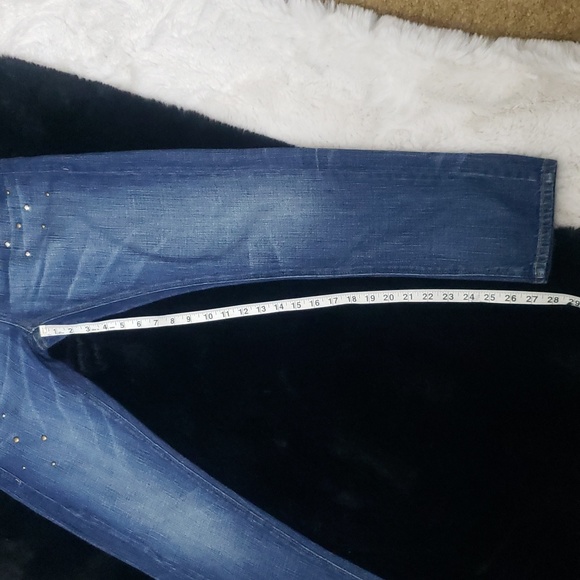 Love Moschino Blue Studded Jeans Size 26 - Picture 6 of 12